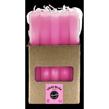 VELAS BUJIA ROSA 2 X 19 CM....